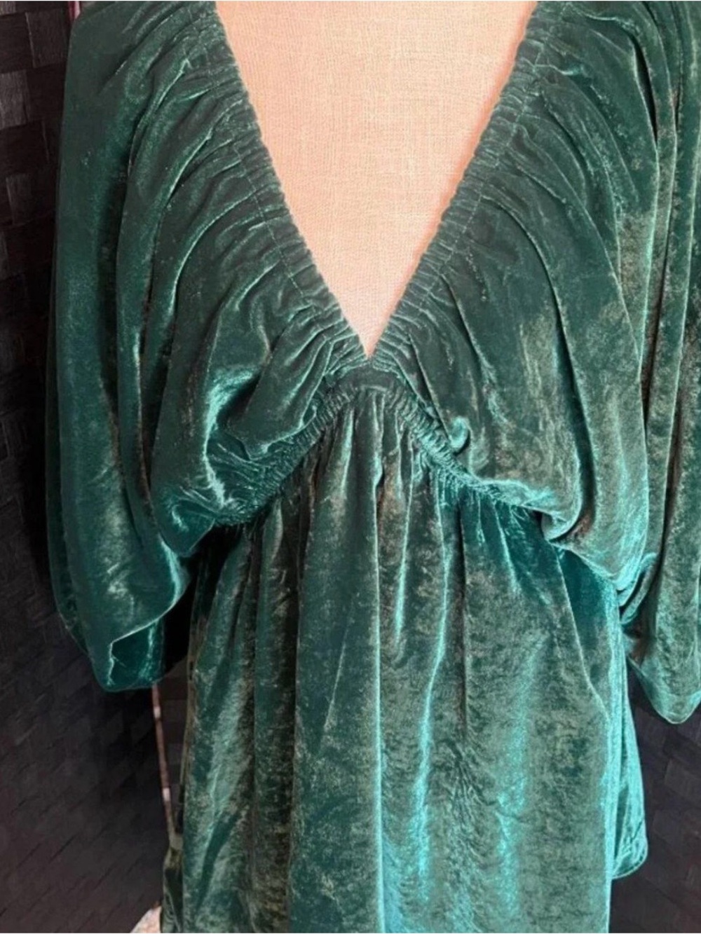 Free People Portia Velvet Mini Dress - Green - Picture 6 of 7